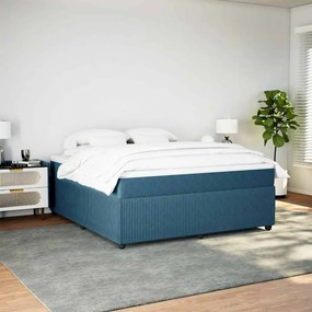 Cama com molas/colchão 180x200 cm veludo azul-escuro