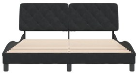 Estrutura de cama sem colchão 160x200 cm veludo preto