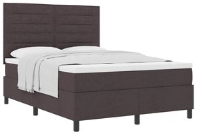 Cama Box com Colchão Marrom Escuro 160x200 cm Tecido