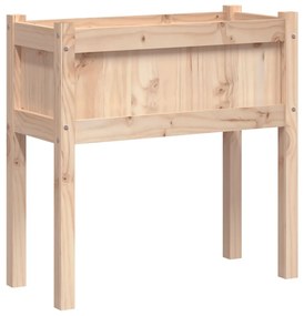 Vaso/floreira de jardim com pernas 70x31x70 cm pinho maciço