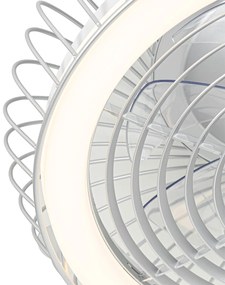 Ventilador de teto inteligente prata incl. LED com controle remoto - Crowe Moderno