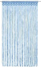 Cortina macramé 140x240 cm algodão azul