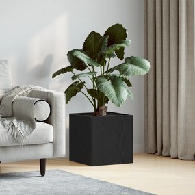 Caixa de Plantas vidaXL Carvalho Preto 40x40x40 cm Madeira Engenharia