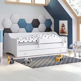 Cama individual Erik 160x80 branca - colchão e estrado incluído