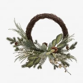 Coroa Decorativa De Natal Em Rattan Com Pinhas Kione Castanho Chocolate - Sklum