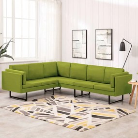 vidaXL Sofá de canto tecido verde