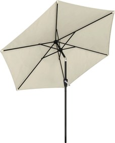 Outsunny Guarda-sol 270 cm articulado para varanda com manivela UV 50+ Guarda-sol de jardim Creme branco | Aosom Portugal
