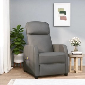 321362 vidaXL Poltrona de massagens couro artificial antracite