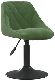 Cadeiras de jantar giratórias 4 pcs veludo verde-escuro