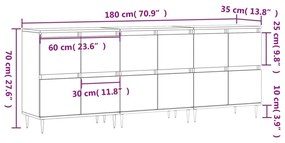 Aparador Eloa de 180cm - Nogueira - Design Nórdico