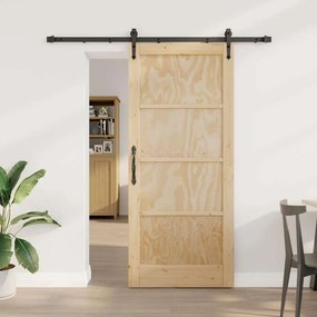 vidaXL Porta Deslizante Outros ORKDAL Natural e preto 78 x 202 cm