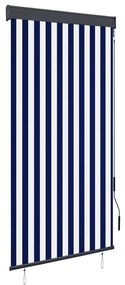 145955 vidaXL Estore de rolo para exterior 100x250 cm azul e branco