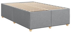 Cama boxspring com colchão 120x190 cm tecido cinzento-claro