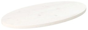 Tampo de mesa oval 80x40x2,5 cm pinho maciço branco