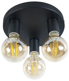 Plafon Inteligente Moderno Preto Incl. 3 WiFi G95 - Facil