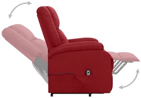 Poltrona elevatória tecido vermelho tinto