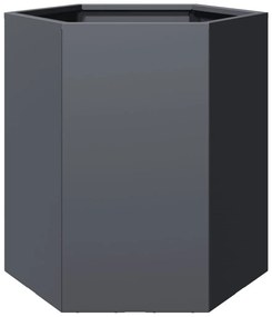 Vasos floreiras jardim 2 pcs hexagonal 46x40x45cm aço antracite