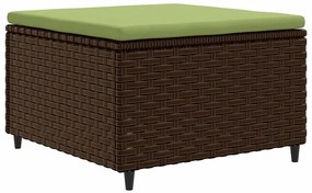 8 pcs conjunto lounge de jardim c/ almofadões vime PE castanho