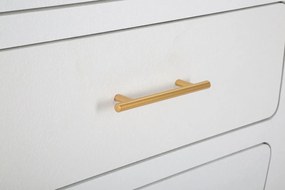 Aparador Venus com 2 Portas e Gaveta – 60x32x133 cm – Branco e Dourado