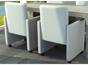 Cadeiras de jantar 2 pcs couro artificial branco