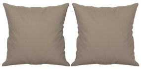 Sofá 3 lugares c/ almofadas 180 cm microfibra cinza-acastanhado