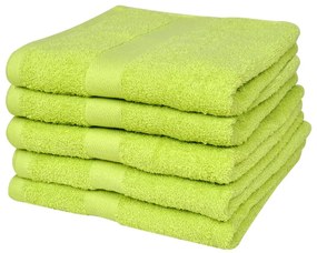 vidaXL Conjunto toalhas banho 5 pcs algodão 500 g 70x140 cm verde maça