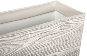 Vaso com efeito de madeira branca 42 x 13 x 15 cm PAOS Beliani