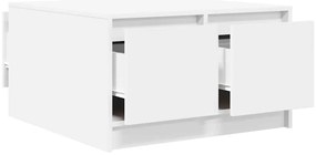 Mesa de centro com gavetas 70,5x70x40 cm branco
