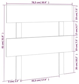 Cabeceira de cama 78,5x3x81 cm pinho maciço cinzento