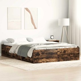Estrutura de cama 160x200 cm carvalho fumado