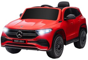 HOMCOM Carro Elétrico para Crianças Mercedes-Benz EQA 12V com Música Buzina Velocidade 3-8 km/h 111,5x69x52,5 cm Vermelho | Aosom Portugal