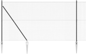 Conjunto de Postes de Cerca Conjunto de 2 Cinza Metal 25 x 1,5 m