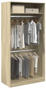 Roupeiro 100x50x200 cm contraplacado carvalho sonoma