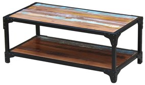 Mesa de centro sólida em madeira reciclada