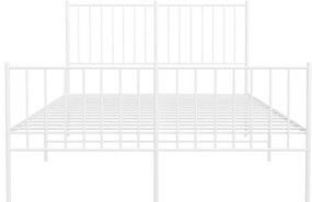 Estrutura de cama com cabeceira e pés 120x200 cm metal branco
