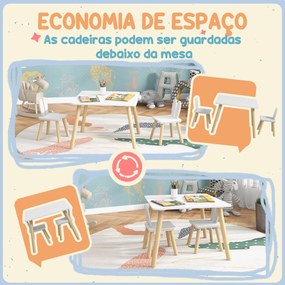 AIYAPLAY Conjunto de Mesa Infantil e 2 Cadeiras Mesa Infantil com Cost