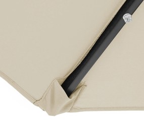 Guarda-sol solar LED Miami alumínio Ø270 cm proteção UV 80+ bege