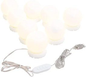 Espelho de parede com luzes LED vidro redondo