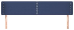 Cabeceira de cama c/ abas tecido 163x16x78/88 cm azul