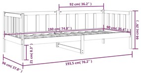 Sofá-cama 90x190 cm madeira de pinho maciça castanho mel