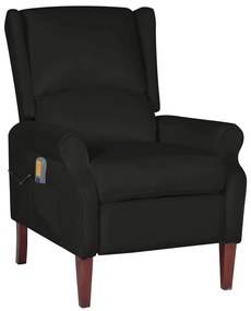 vidaXL Poltrona de massagens reclinável veludo preto