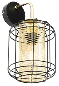 Candeeiro de parede design preto com dourado - Gaze Down Design