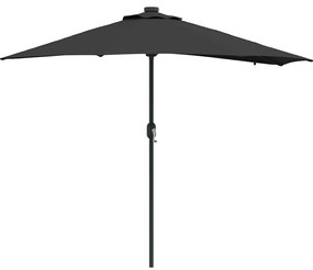 Guarda-sol de Jardim Preto 294 x 150 x 223 cm tecido
