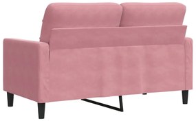 Sofá de 2 lugares veludo 120 cm rosa