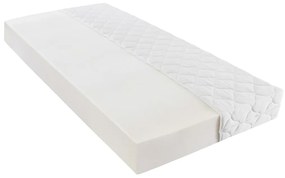 Cama com colchão 140x200cm couro artificial branco