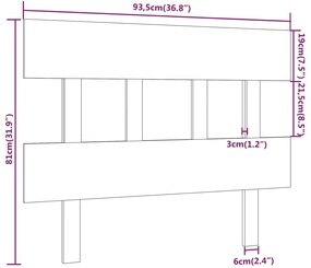 Cabeceira de cama 93,5x3x81 cm pinho maciço branco