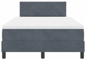 Cama Box Spring vidaXL com Colchão e LED Cinza Escuro 120x200 cm Velud
