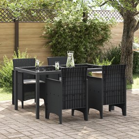vidaXL Cadeiras de Jardim com Almofadas 4 pcs Antracite Rattan Sintético