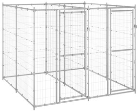 vidaXL Canil de exterior 4,84 m² aço galvanizado