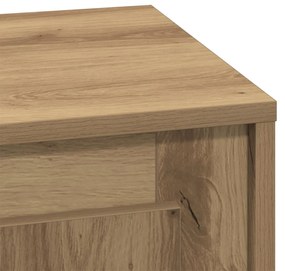 Criado-mudo com Luzes de LED Carvalho Artesanal 44x34,5x45 cm